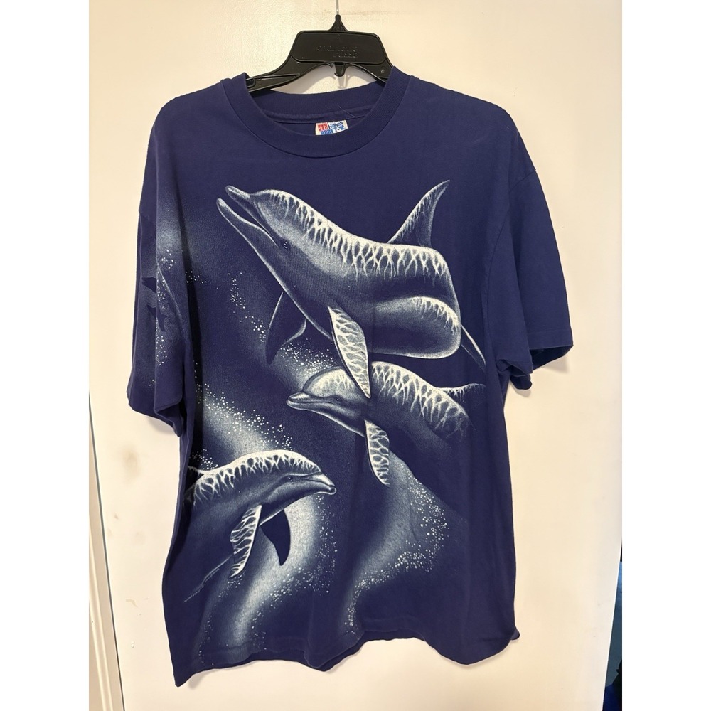 Vintage Nature Dolphin AOP T-shirt Size XL